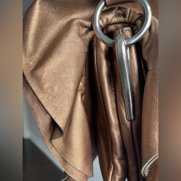 Vintage Prada Nappa Leather Shoulder Bag Ruffle Accents - Picture 11 of 16